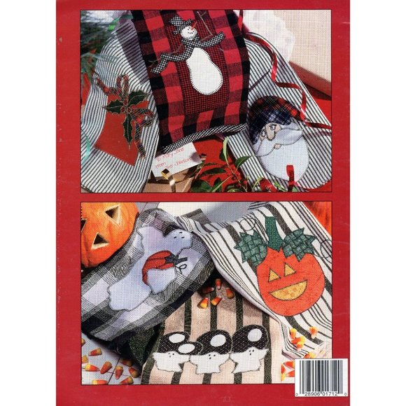 Sew Fun Holiday Towels 21 Applique Designs Leaflet 1712 Leisure Arts 1997 - Picture 6 of 6